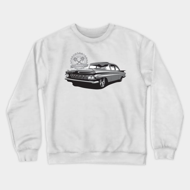 1959 Chevrolet Impala - Made in America Crewneck Sweatshirt by 6thGear